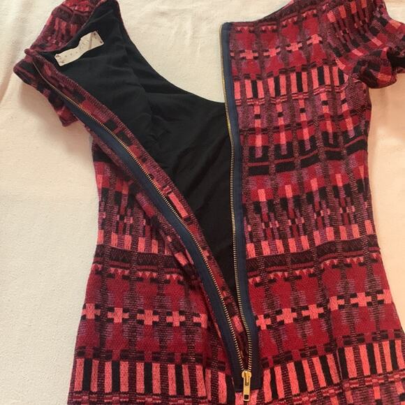 Korovilas anthropologe womens large isabell dress burgundy picasso print red woo - Picture 12 of 16